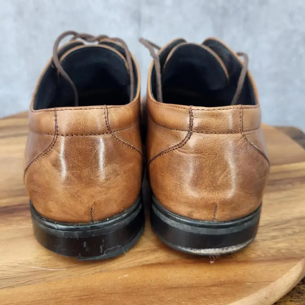 Stacy Adams Oxford Shoes Mens 10.5 Brown Leather Dress Shoes‎ Cap Toe